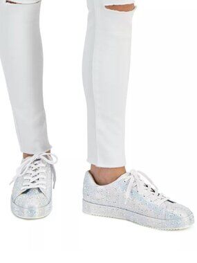 INC International Concepts LOLAF Silver Bling Women's Low Top Sneakers